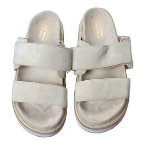 Cole Haan Grand Series Cloudfeel Slide Sandals Beige‎ Suede Women's Size 7B